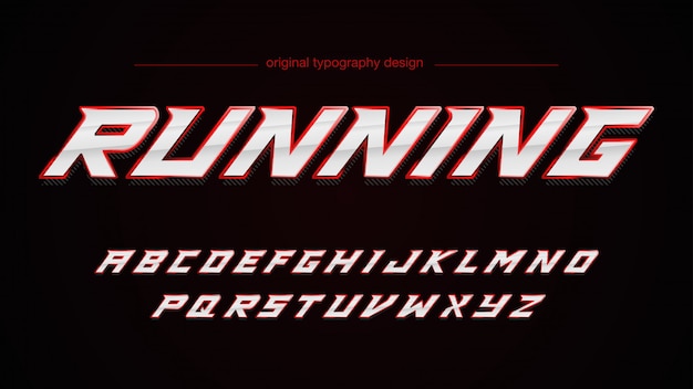 Sports Rød Krom Typografi Design