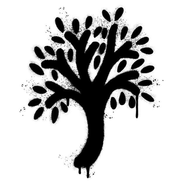 Spray Painted Graffiti tree icon Sprayed isolated with a white background
