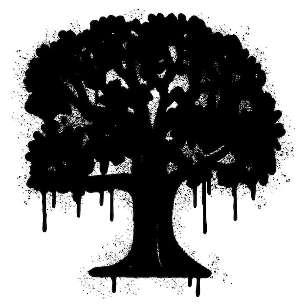 Spray Painted Graffiti tree icon Sprayed isolated with a white background