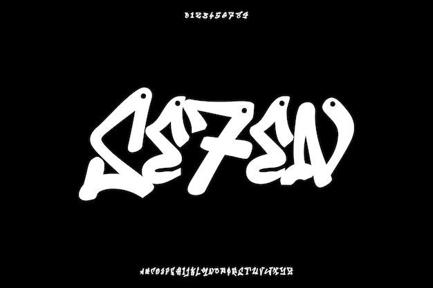 Spray Se7en Creative Vector Graffiti Alphabet Font Design