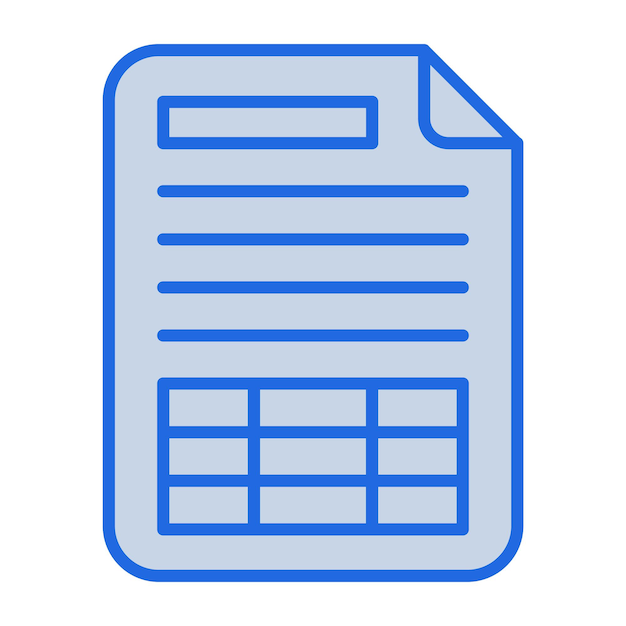 Spreadsheet Blue Tone Illustration