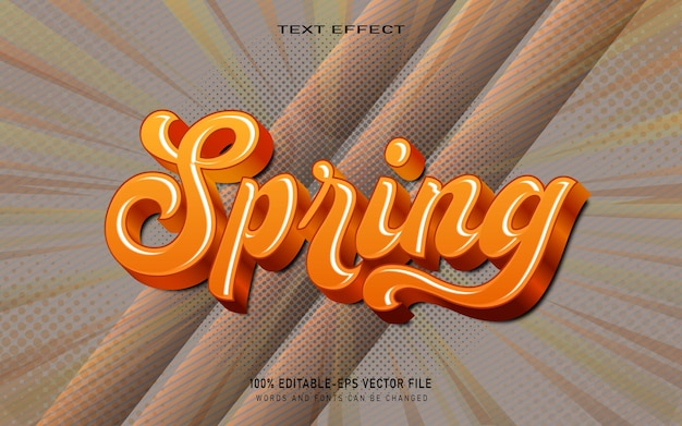 Spring 3d editable text effect template