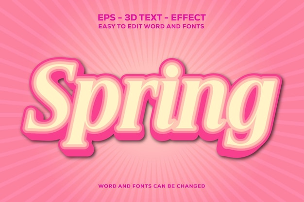 Spring 3D text Effect