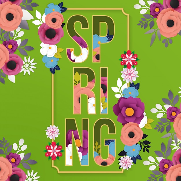 spring background with beautiful flower pattern element