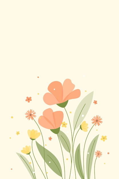 spring background with flowers and text hello spring