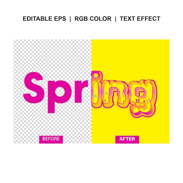 spring bloom flower pattern text effect