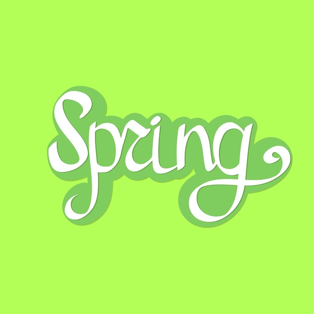 Spring isolated calligraphy lettering word design template