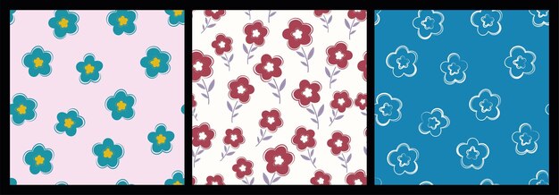 Spring Summer trend Flowers seamless pattern with small floral pattern