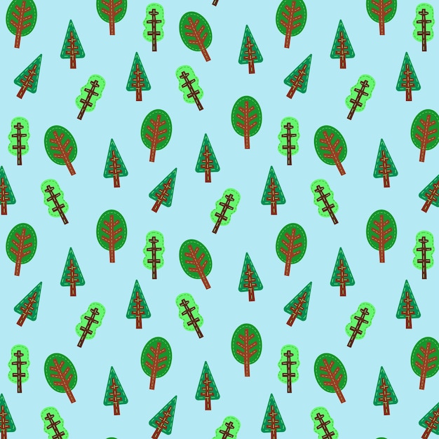 Spring Trees Pattern and Baby Background or Embroidery Tree Pattern