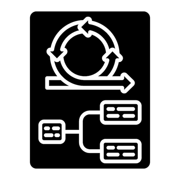 Sprint Planning Glyph Solid Black Illustration