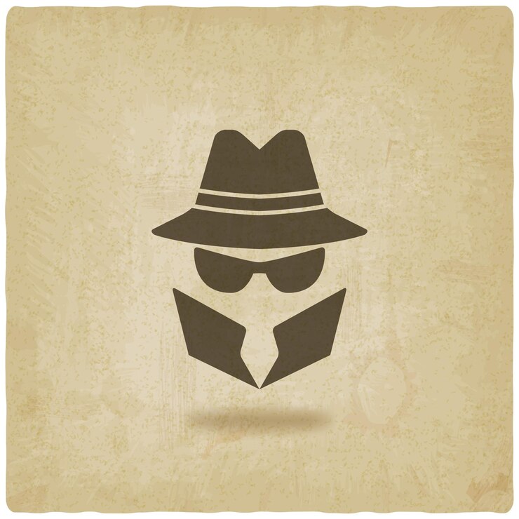 Vektör spy icon on vintage background