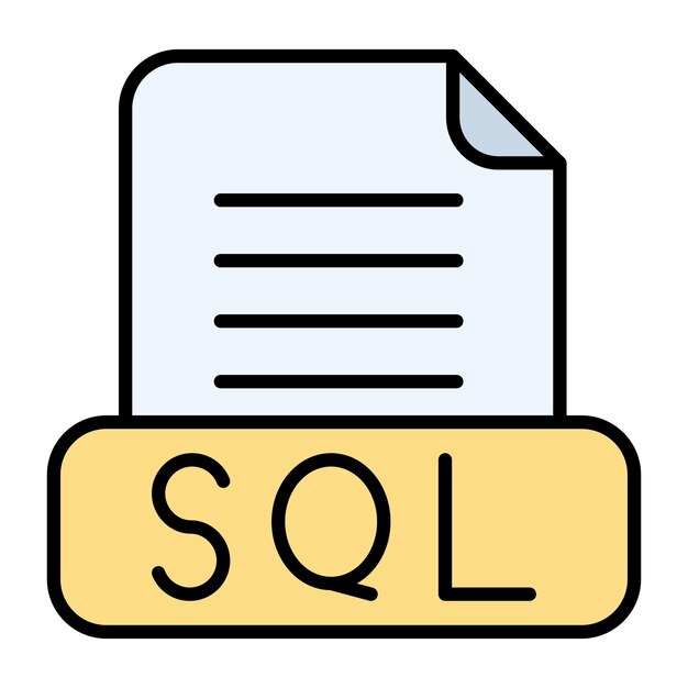 Sql File Flat Illustration