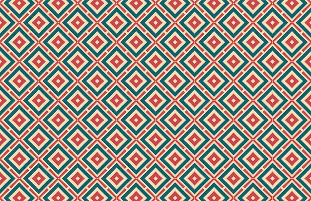 Square and stripes green and red fabric pattern