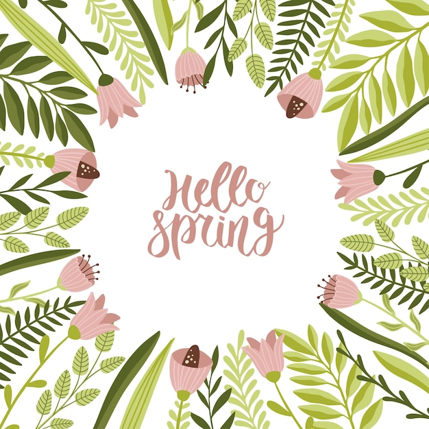 Square art template with floral elements Suitable for social media posts mobile applications banner design and online advertising
