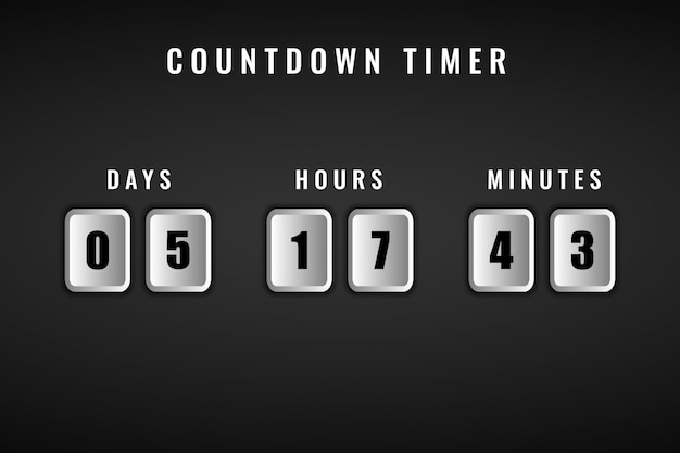 square days hours and minutes Time remaining countdown timer