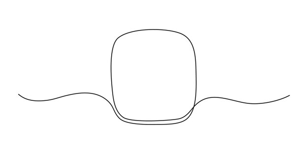 Square frame continuous one line drawing Border freehand single line hand drawn style for quote opinion notion Square decoration Vector illustration