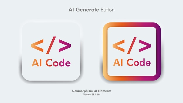 Square generative coding AI button user interface Artificial intelligence UI UX design