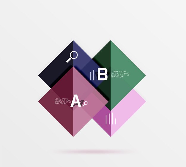 square geometric abstract background vector template background for workflow layout diagram number options or web design