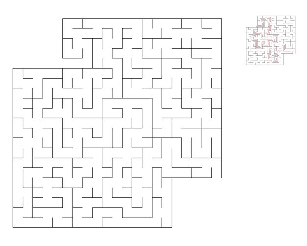 Square maze logic game with labyrinths maze game A maze with answers