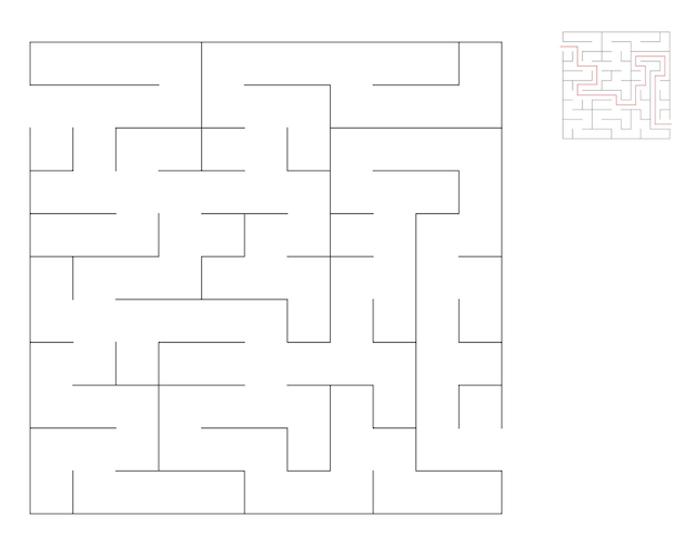 Square maze logic game with labyrinths maze game A maze with answers