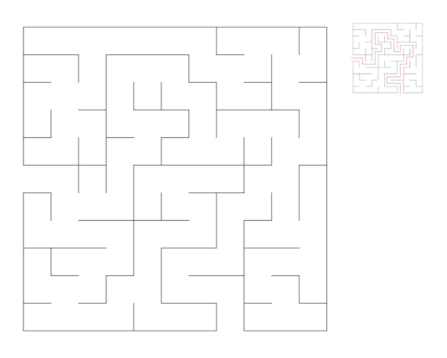Square maze logic game with labyrinths maze game A maze with answers