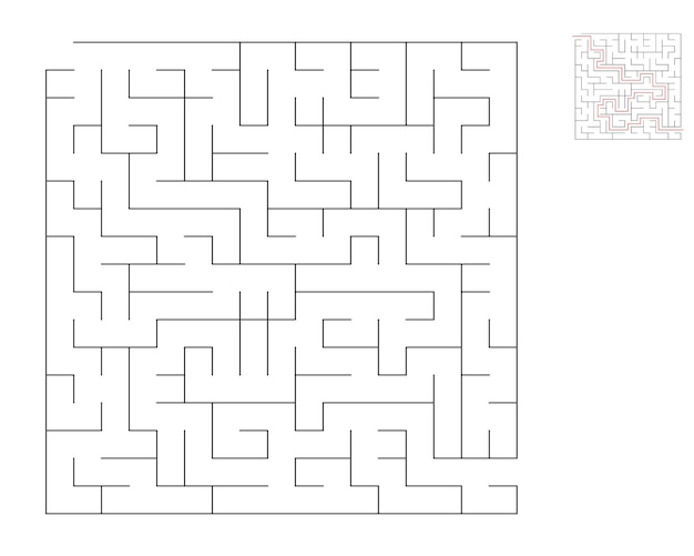 Square maze logic game with labyrinths maze game A maze with answers