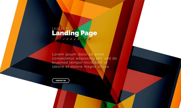 square shape geometric abstract background landing page web design template