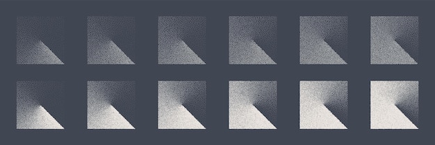 square shaped dotted objects stipple elements fading gradient stippling dotwork drawing shading
