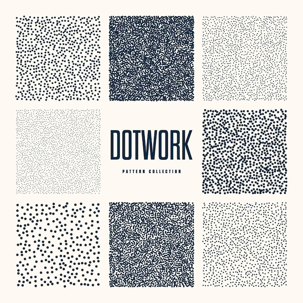 Square shaped dotted objects vintage stipple elements stippling dotwork drawing shading using dots
