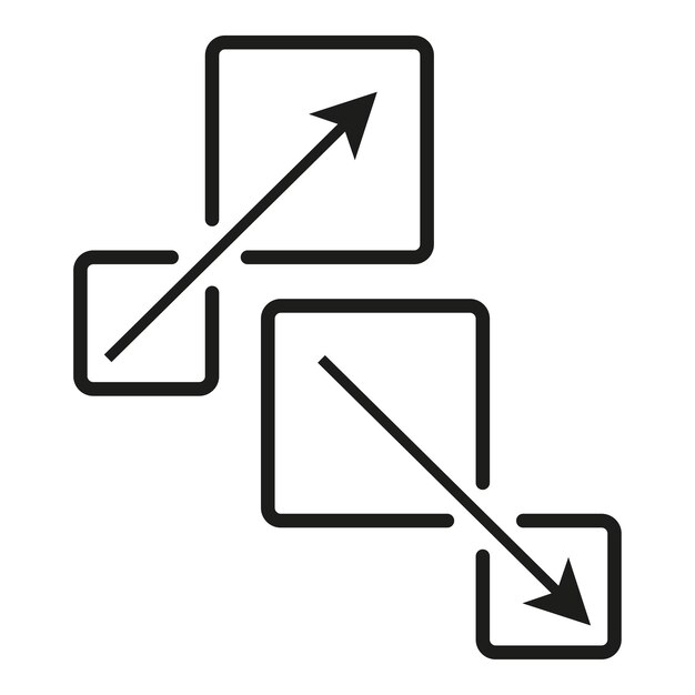 Squares arrows icon on white background Vector illustration