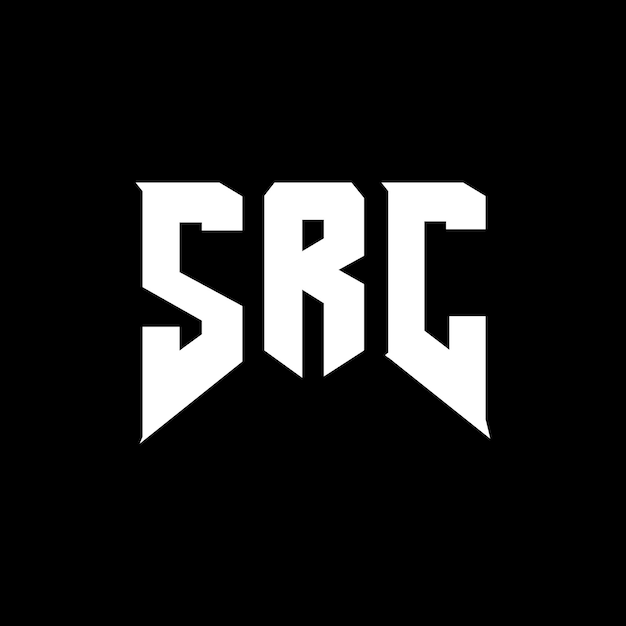 SRC bokstavslogotypdesign för teknikföretag SRC logotypdesign svartvit färgkombination SRC logotyp SRC vektor SRC design SRC ikon SRC alfabet SRC typografi logotypdesign