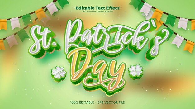 St Patricks Day redigerbar tekst effekt i moderne trend