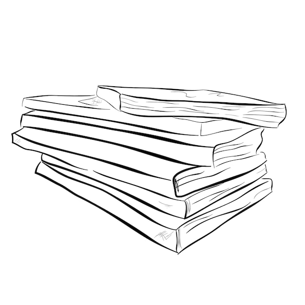 stack of book simple hand draw sketch doodle