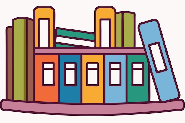 Stack of Books on the wall with bookshelves