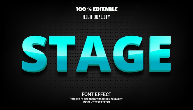 Stage text effect. editable font
