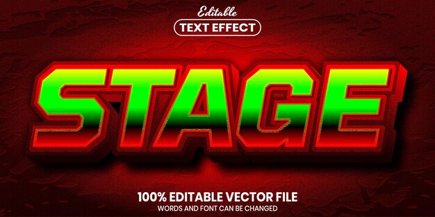 Stage text, font style editable text effect