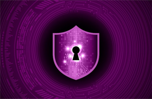 Stängt hänglås på digital bakgrund, cybersäkerhet