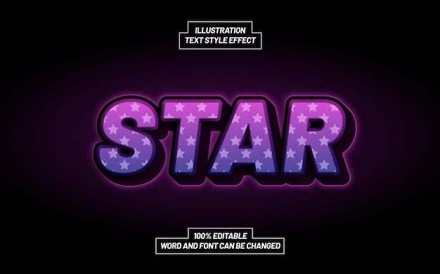 Star 3D Bold Text Style Effect