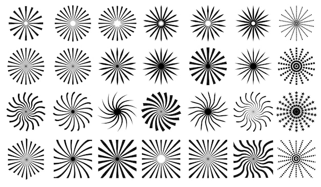 Star burst sticker vector set Black flat price tags explosion silhouettes Star blank label sticke