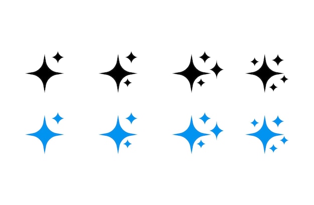 Stars icon set a collection of different star shapes including sparkle stars