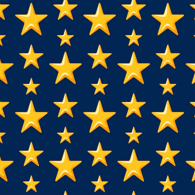 stars pattern in cartoon style seamless background for package design vector illustration on a blue