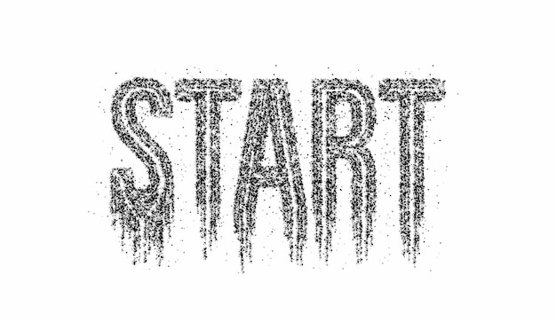 Start Calligraphic Line art Text Poster vector illustration Design.