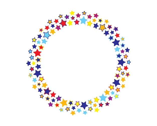 Start decoration frame in vector Stars abstract round border
