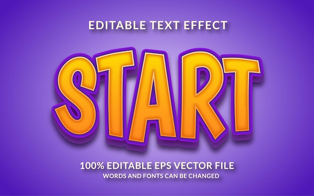 Start Editable Text Effect