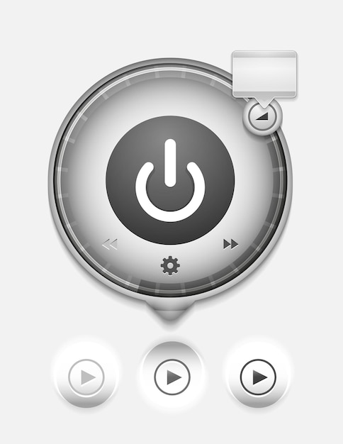 Start power button ui icon design on off application symbol