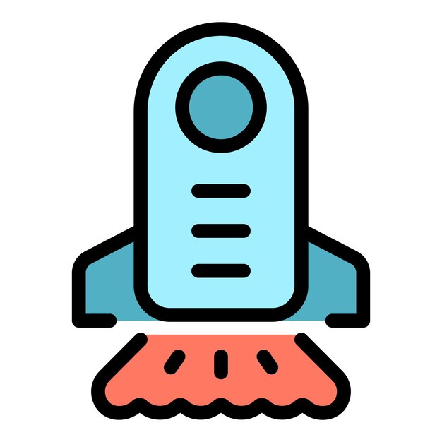 Startup rocket icon Outline startup rocket vector icon color flat isolated