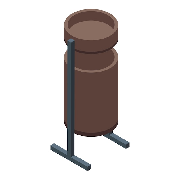 Station bin icon Isometric of Station bin vector icon for web design isolated on white background