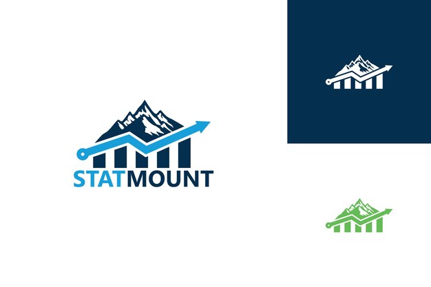 statistic mountain logo template design vector, emblem, design concept, creative symbol, icon