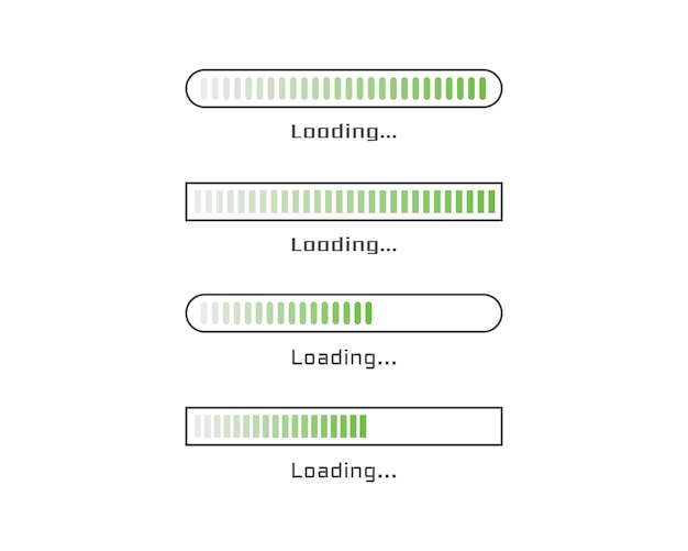 Statusikon for indlæsningslinje i samling Vektorillustration Sæt af vektorindlæste ikoner Download-status Download eller Upload