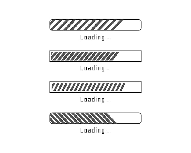 Statusikon for indlæsningslinje i samling Vektorillustration Sæt af vektorindlæste ikoner Download-status Download eller Upload